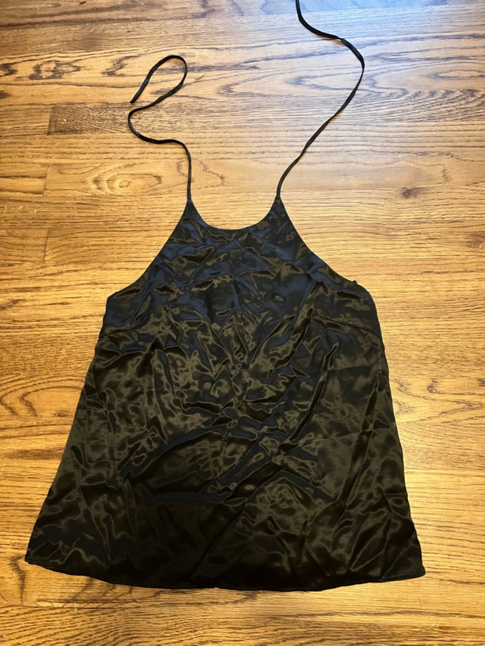 Women’s Black Satin Halter Cami Top